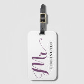 Gepersonaliseerde moderne Mr. Pas getrouwd typogra Bagagelabel (Voorkant (verticaal))