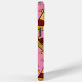 Gepersonaliseerde moderne naam Slice Pizza Pink Case-Mate iPhone Case (Achterkant / Rechts)