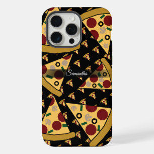 Gepersonaliseerde moderne naam Slice Pizza Pink iPhone 15 Pro Max Case