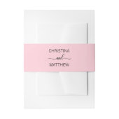 Gepersonaliseerde Moderne NAAM Zwart Blush Roze Hu Uitnodigingen Wikkel (Voorkant Voorbeeld)