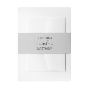 Gepersonaliseerde moderne NAAM Zwarte Lichte Grijz Uitnodigingen Wikkel