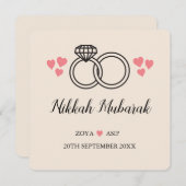 Gepersonaliseerde moderne Nikkah bruiloft Mubarak Feestdagenkaart (Voorkant / Achterkant)