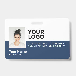 Gepersonaliseerde moderne pasfoto identificatiebev badge