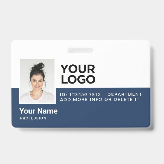 Gepersonaliseerde moderne pasfoto identificatiebev badge (Voorzijde)