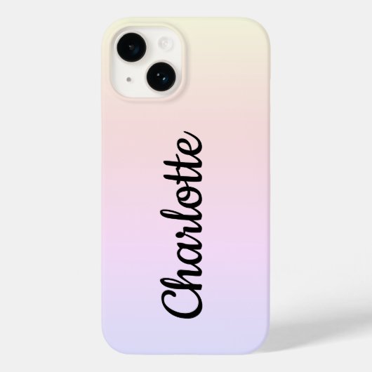 Gepersonaliseerde moderne pastel ombre Case-Mate iPhone case (Achterkant)