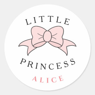 Gepersonaliseerde moderne prinses baby meisje ronde sticker