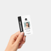 Gepersonaliseerde moderne professionele ID zwart Badge (Handheld)