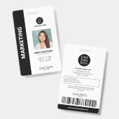Gepersonaliseerde moderne professionele ID zwart Badge (Voor- en achterkant)