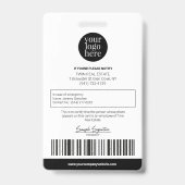 Gepersonaliseerde moderne professionele ID zwart Badge (Achterkant)