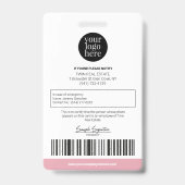 Gepersonaliseerde Moderne Professionele identiteit Badge (Achterkant)