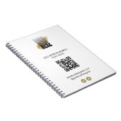 Gepersonaliseerde moderne QR-code en Logo Business Notitieboek (Rechterzijde)