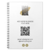 Gepersonaliseerde moderne QR-code en Logo Business Notitieboek (Voorkant)