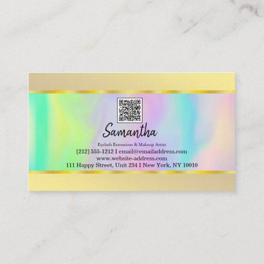 Gepersonaliseerde moderne QR-code Logo Holograph B Visitekaartje (Achterkant)