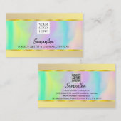 Gepersonaliseerde moderne QR-code Logo Holograph B Visitekaartje (Voorkant / Achterkant)