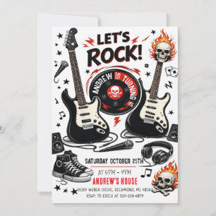 Gepersonaliseerde moderne rockster verjaardagsuitn kaart