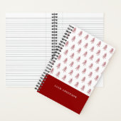 Gepersonaliseerde moderne rode kerstboom patroon notitieboek (Binnen)