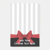 Gepersonaliseerde moderne rode lint en streep post-it® notes (Voorkant)