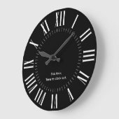 Gepersonaliseerde moderne Romeinse cijfers zwart e Grote Klok (Hoek)