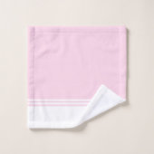Gepersonaliseerde Moderne Roze en Witte Eenvoudige Bad Handdoek (Wasdoekje)