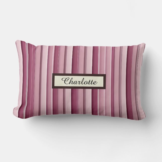 Gepersonaliseerde moderne roze Mauve verticale str Kussen (Voorkant)