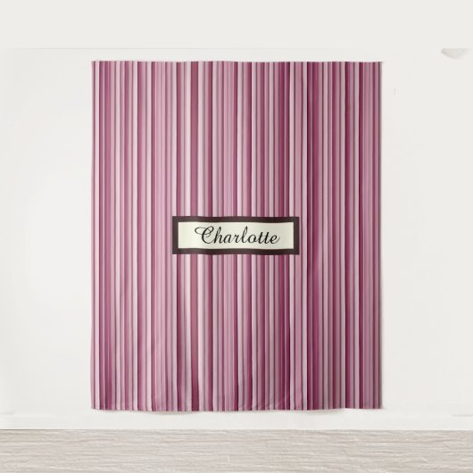 Gepersonaliseerde moderne roze Mauve verticale str Wandkleed (Voorkant)