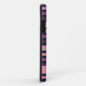 Gepersonaliseerde moderne roze Paarse streep patro Case-Mate iPhone Case (Achterkant/rechts)