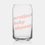 Gepersonaliseerde moderne roze retro voorkeur Baby Blikvorm Glas<br><div class="desc">Gepersonaliseerde moderne roze retro voorkeur Baby shower kan glas</div>
