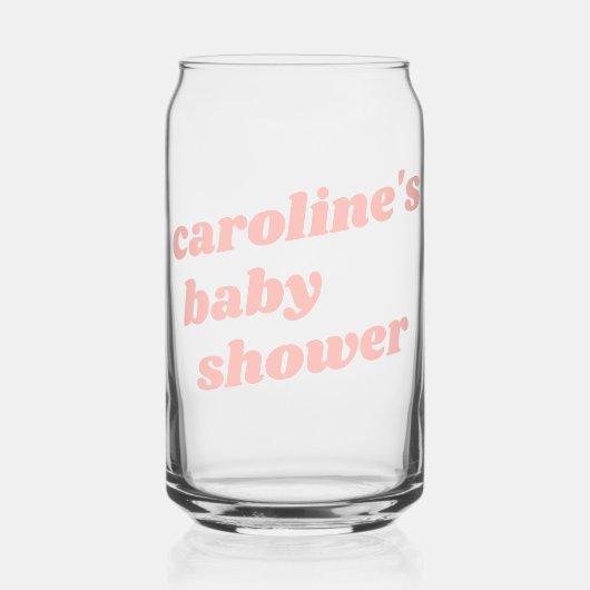 Gepersonaliseerde moderne roze retro voorkeur Baby Blikvorm Glas (Voorkant)