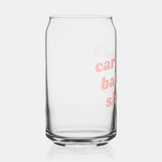 Gepersonaliseerde moderne roze retro voorkeur Baby Blikvorm Glas (Rechts)