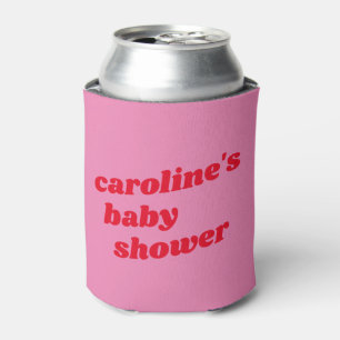 Gepersonaliseerde moderne roze rode retro Baby sho Blikjeskoeler