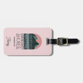 Gepersonaliseerde moderne roze Shakespeare-citaat Bagagelabel (Voorkant horizontaal)