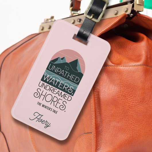 Gepersonaliseerde moderne roze Shakespeare-citaat Bagagelabel