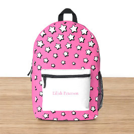 Gepersonaliseerde moderne roze sterren trendy kind bedrukte rugzak