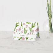 Gepersonaliseerde moderne roze tulp dank u kaart (Voorkant)