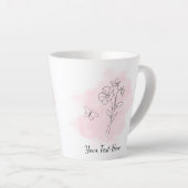Gepersonaliseerde moderne roze waterverf koffiemok latte mok (Rechterhoek)