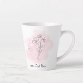 Gepersonaliseerde moderne roze waterverf koffiemok latte mok (Rechts)