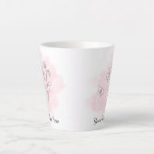 Gepersonaliseerde moderne roze waterverf koffiemok latte mok (Voorkant)