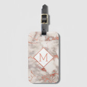 Gepersonaliseerde moderne rozen gouden monogram ma bagagelabel (Voorkant (verticaal))