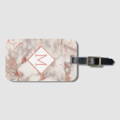 Gepersonaliseerde moderne rozen gouden monogram ma bagagelabel (Voorkant (horizontaal))