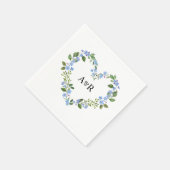 Gepersonaliseerde moderne rustieke groen bloemenbr servet (Hoek)