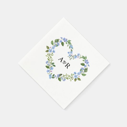 Gepersonaliseerde moderne rustieke groen bloemenbr servet (Hoek)