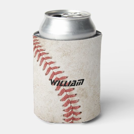 Gepersonaliseerde moderne rustieke honkbal Cool Blikjeskoeler (Blikje Voorkant)