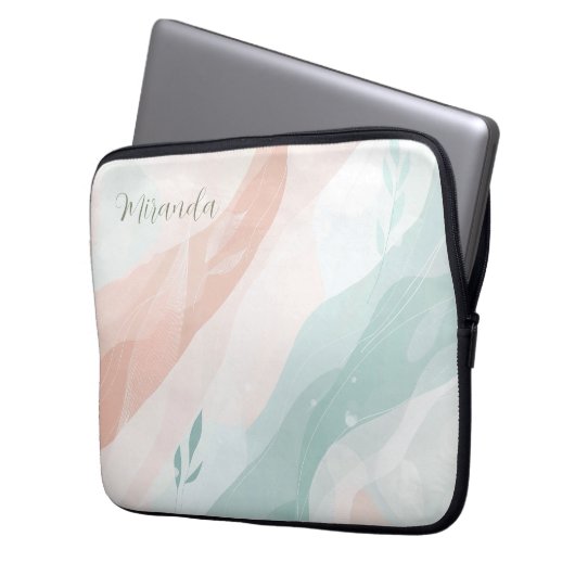 Gepersonaliseerde moderne rustige aardse tonen Abs Laptop Sleeve (Voorkant Links)
