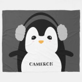 Gepersonaliseerde moderne Schattigee zwarte witte  Fleece Deken (Voorkant (Horizontaal))