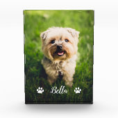 Gepersonaliseerde moderne script paw prints hond fotoblokken (Voorkant)