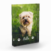 Gepersonaliseerde moderne script paw prints hond fotoblokken (Links)