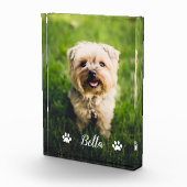 Gepersonaliseerde moderne script paw prints hond fotoblokken (Rechts)