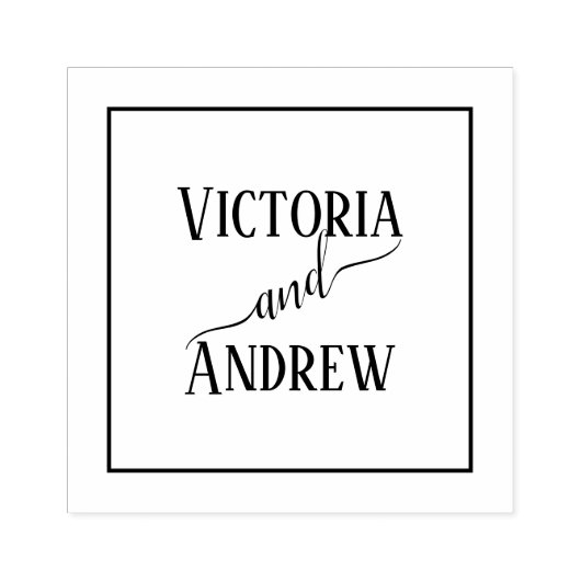 Gepersonaliseerde moderne scripttypografie rubberstempel (Afrduk)