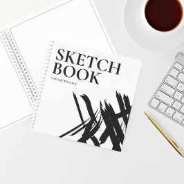 Gepersonaliseerde moderne slagen Schetsboek Notitieboek