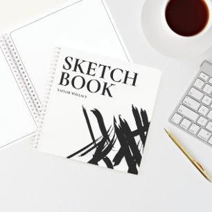 Gepersonaliseerde moderne slagen Schetsboek Notitieboek